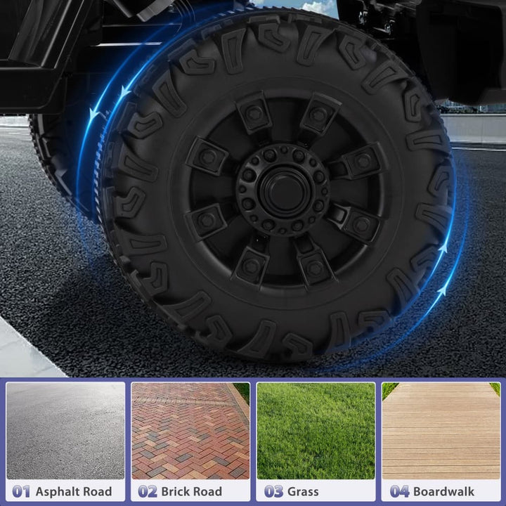 TOBBI 12V 2-Seater Kids Electric Off-Road Police Car-TH17M1119