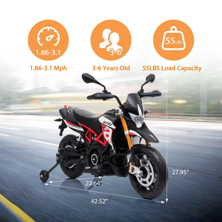 TOBBI 12V Electric Aprilia Licensed  Kids Ride-On Motorcycle-TH17A0661