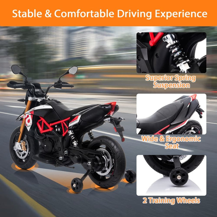 TOBBI 12V Electric Aprilia Licensed  Kids Ride-On Motorcycle-TH17A0661