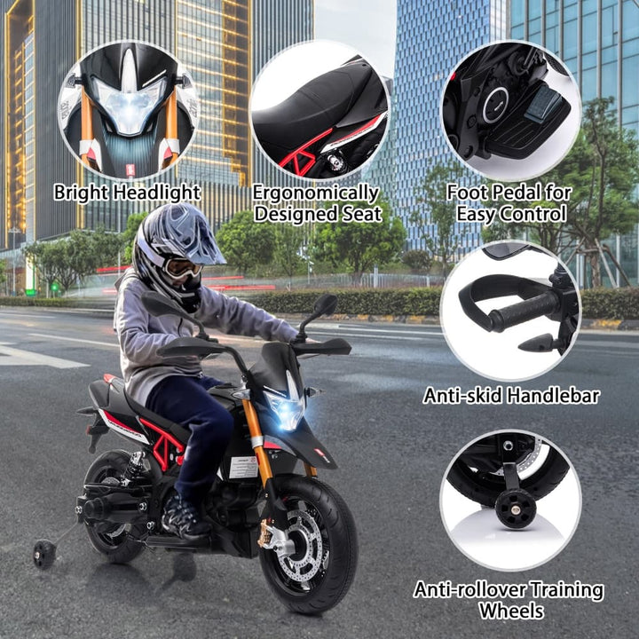 TOBBI 12V Electric Aprilia Licensed  Kids Ride-On Motorcycle-TH17A0661