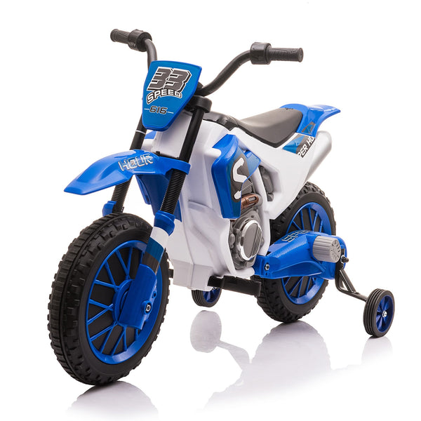 TOBBI 12V Electric Kids Ride-On Dirt Bike with Training Wheels-TH17A0967