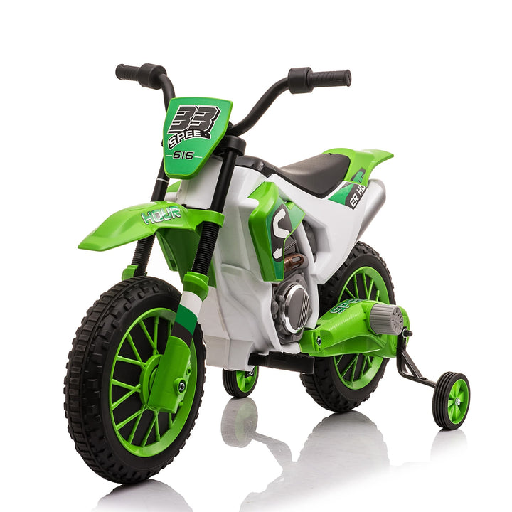 TOBBI 12V Electric Kids Ride-On Dirt Bike with Training Wheels-TH17A0967