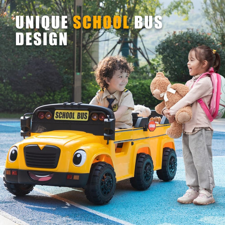 TOBBI 12V Electric Kids Ride-On School Bus-TH17S1123