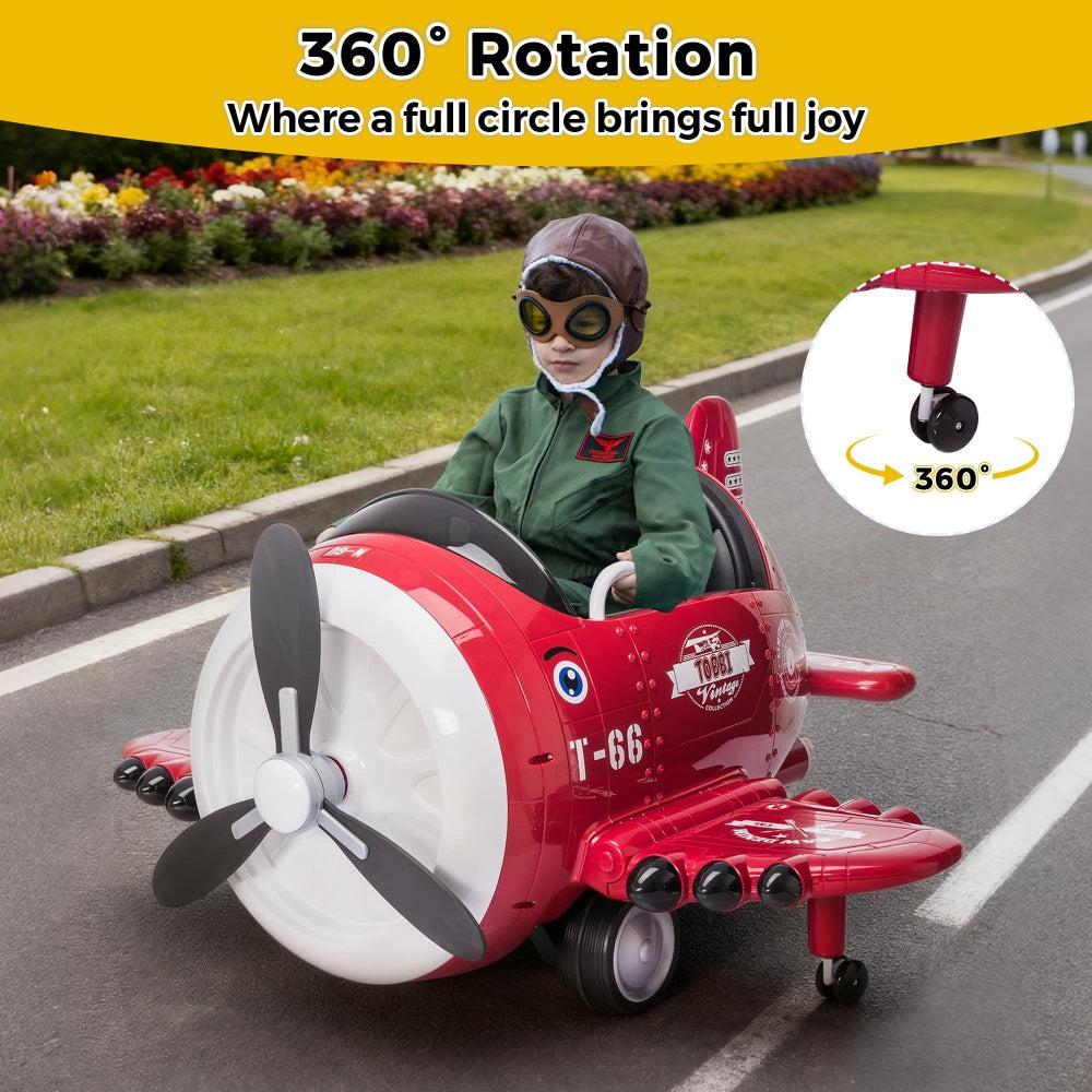 Top Flight Kids Ride TOBBI 12V Electric Kids Airplane - Fun and Safe Ride – Tobbi