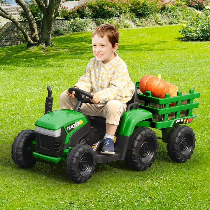 TOBBI 12V Electric Kids Ride-On Tractor with Trailer-TH17P0491