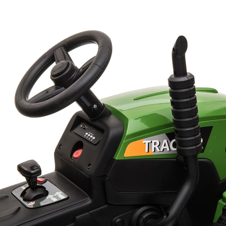 TOBBI 12V Electric Kids Ride-On Tractor with Trailer-TH17P0491
