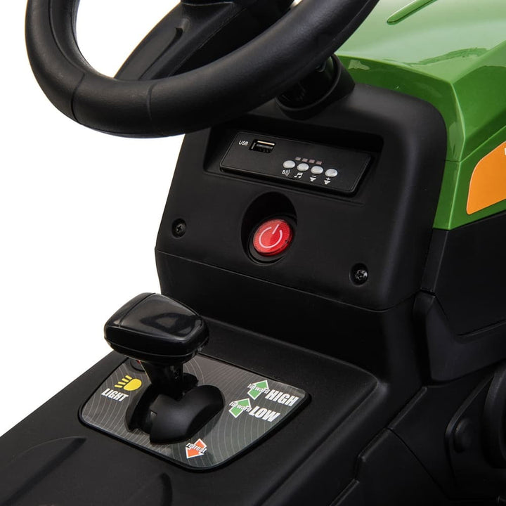 TOBBI 12V Electric Kids Ride-On Tractor with Trailer-TH17P0491