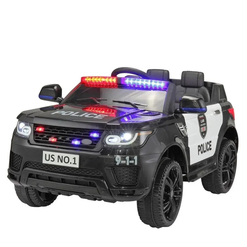 Tobbi Electric Riding Vehicles Black TOBBI 12V Electric Kids Ride On Toy Police Car TOBBI 12V Electric Police Car for Kids - Fun & Safe Ride TH17W0442