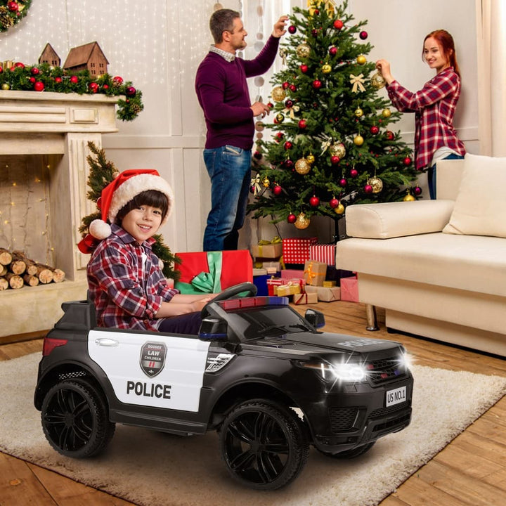 TOBBI 12V Electric Kids Ride On Toy Police Car-TH17W0442