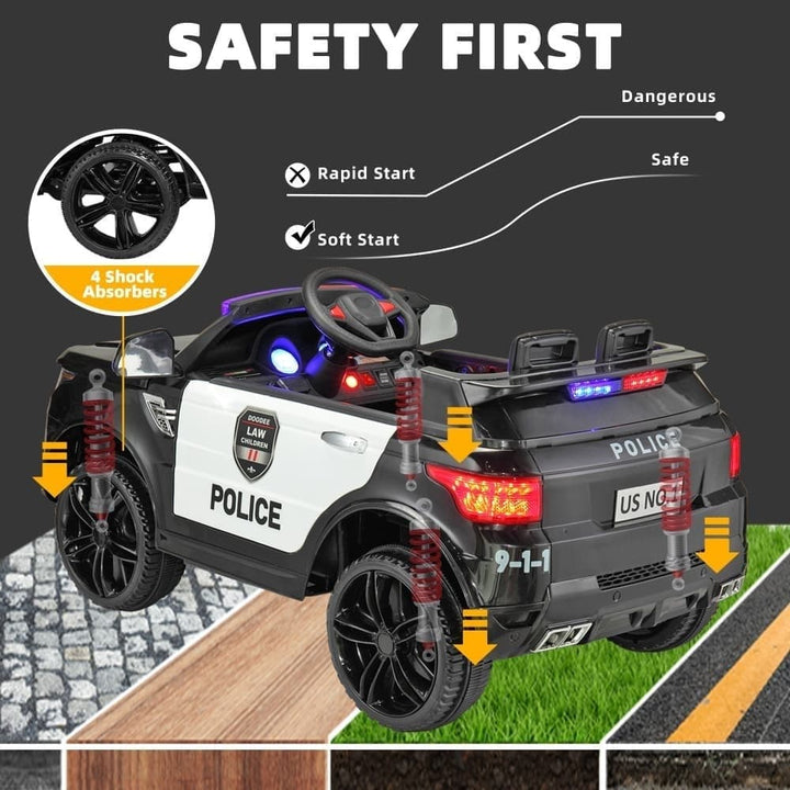 TOBBI 12V Electric Kids Ride On Toy Police Car-TH17W0442