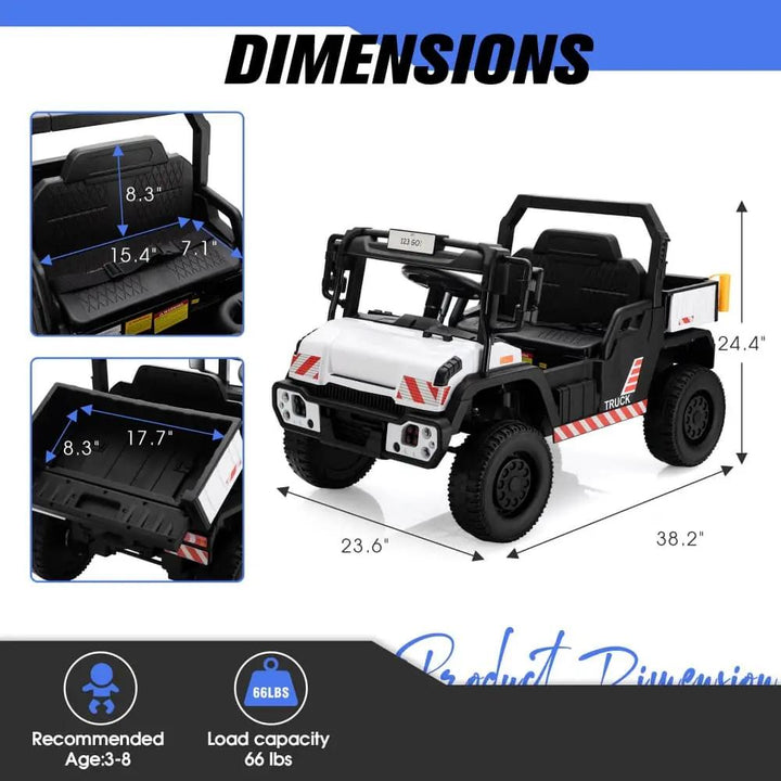 Tobbi Electric Riding Vehicles TOBBI 12V Kids Electric Dump Truck Ride-On Car TOBBI Kids Electric Dump Truck 12V Remote Music LED Lights Ultimate Fun