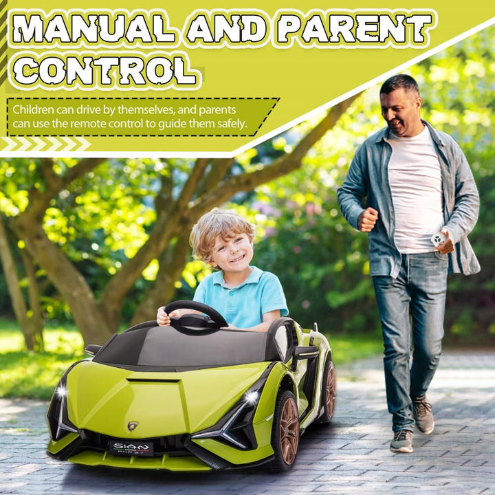 TOBBI 12V Licensed Lamborghini Sian Electric Kids Ride On Car-TH17M0651