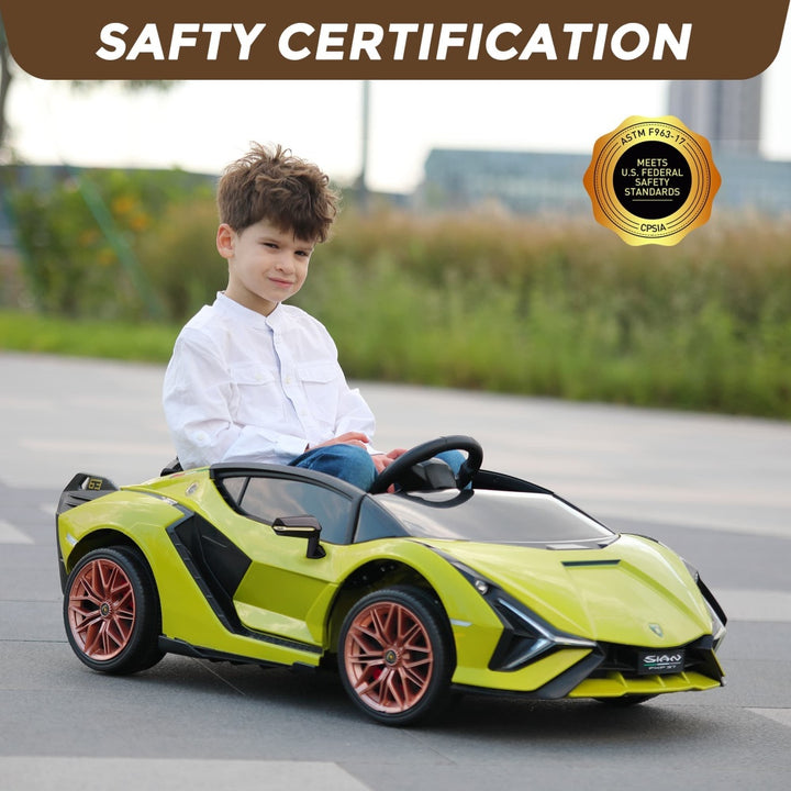 TOBBI 12V Licensed Lamborghini Sian Electric Kids Ride On Car-TH17M0651