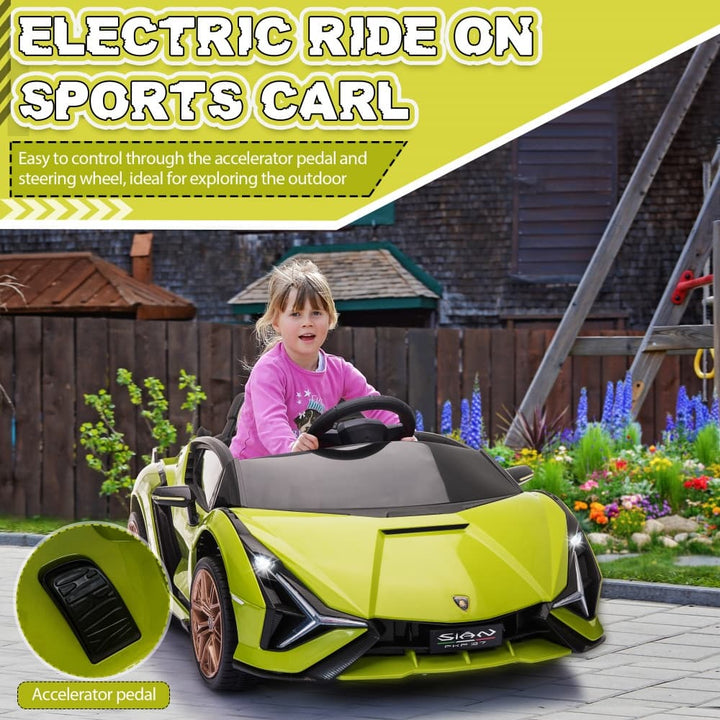 TOBBI 12V Licensed Lamborghini Sian Electric Kids Ride On Car-TH17M0651