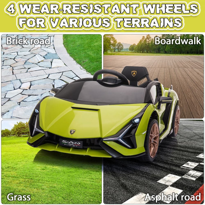 TOBBI 12V Licensed Lamborghini Sian Electric Kids Ride On Car-TH17M0651