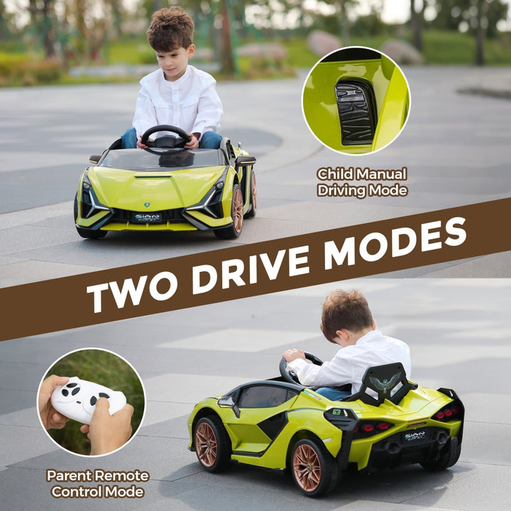 TOBBI 12V Licensed Lamborghini Sian Electric Kids Ride On Car-TH17M0651