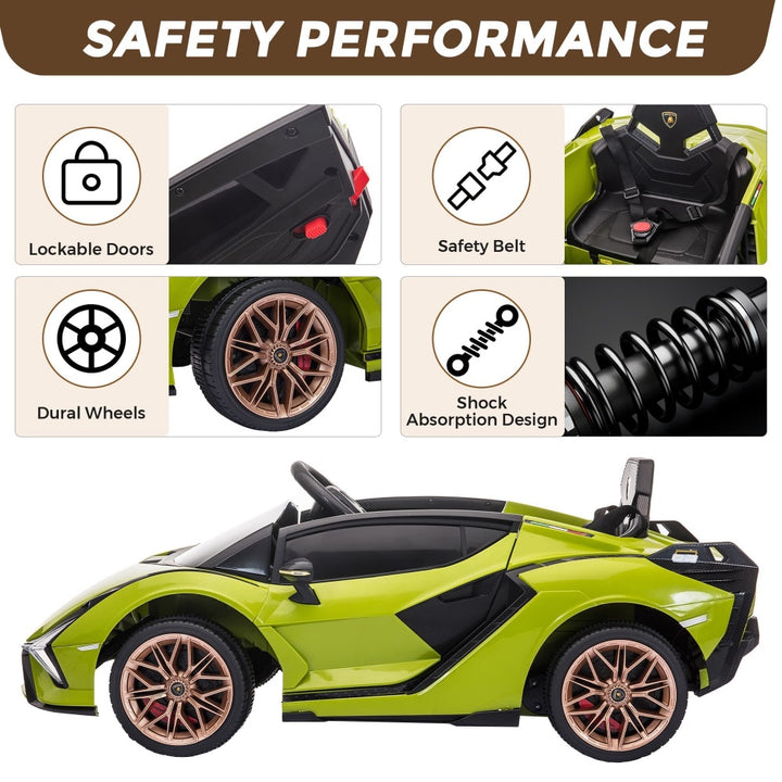 TOBBI 12V Licensed Lamborghini Sian Electric Kids Ride On Car-TH17M0651