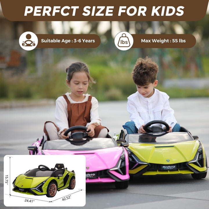 TOBBI 12V Licensed Lamborghini Sian Electric Kids Ride On Car-TH17M0651
