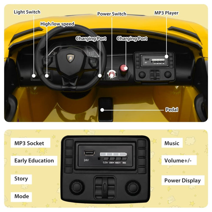 TOBBI 24V Licensed Lamborghini SVJ 2-Seater Electric Kids Ride On Drift Car-TH17B1076