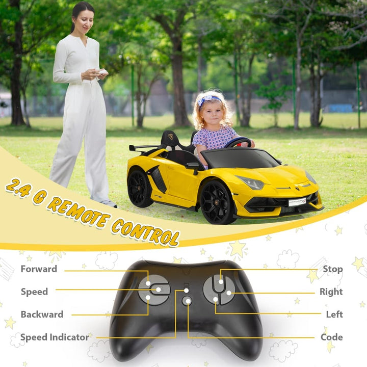 TOBBI 24V Licensed Lamborghini SVJ 2-Seater Electric Kids Ride On Drift Car-TH17B1076