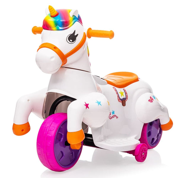 TOBBI 6V Electric Kids Unicorn Ride-On Car-TH17U1071