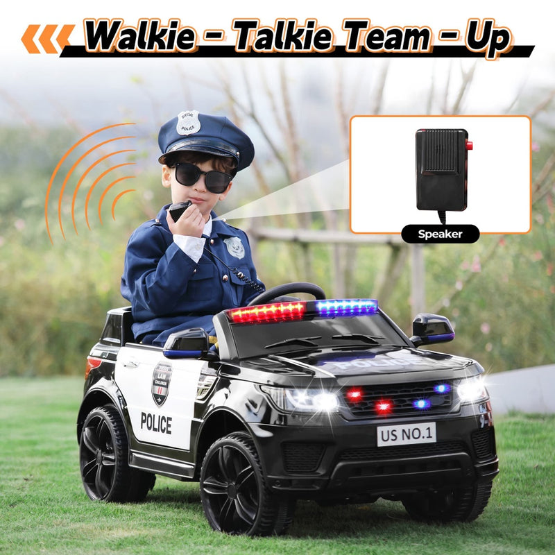 TOBBI 12V Electric Kids Ride On Toy Police Car