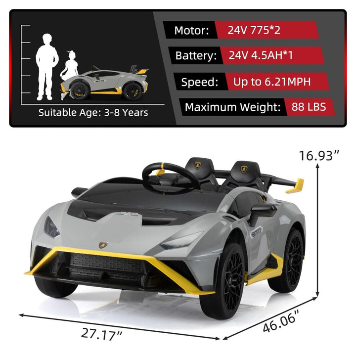 TOBBI 24V Licensed Lamborghini Electric Kids Ride On Car-TH17W1018