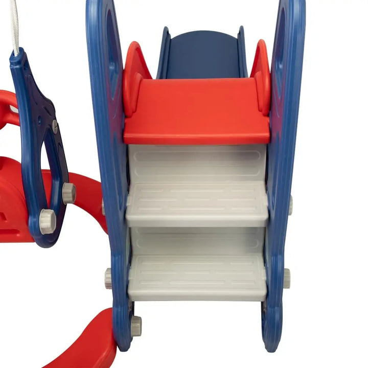 TOBBI & NYEEKOY 3-in-1 Car-Themed Toddler Slide and Swing Set-TH17Y0822