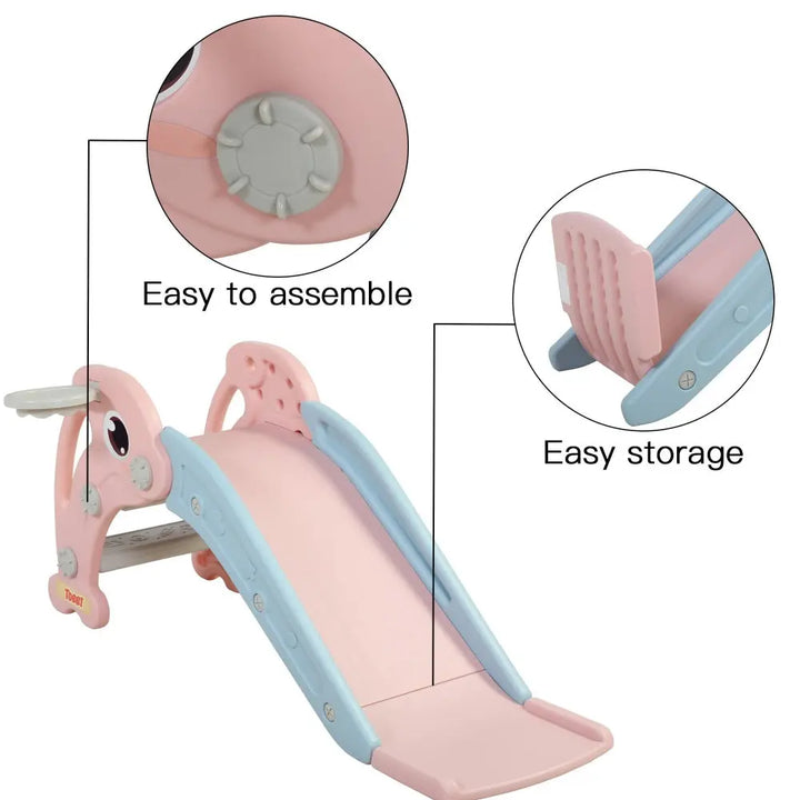 TOBBI & NYEEKOY 3-in-1 Dolphin-Themed Toddler Slide Set-TH17E0753