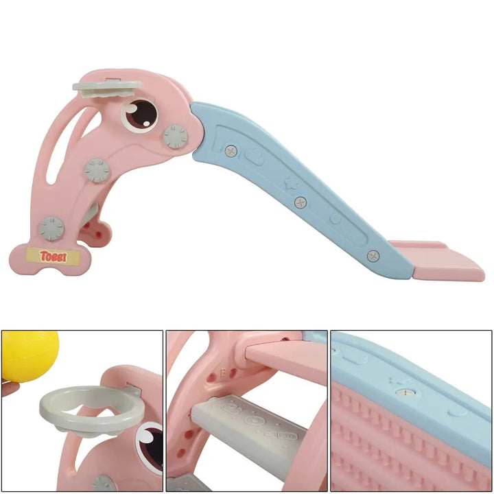 TOBBI & NYEEKOY 3-in-1 Dolphin-Themed Toddler Slide Set-TH17E0753