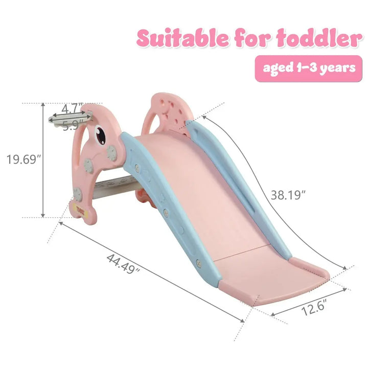 TOBBI & NYEEKOY 3-in-1 Dolphin-Themed Toddler Slide Set-TH17E0753