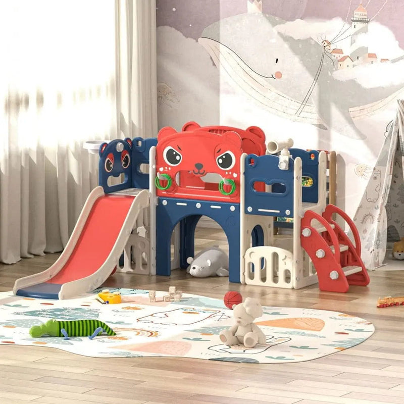 TOBBI & NYEEKOY 9-in-1 Large Indoor Outdoor Slide Set