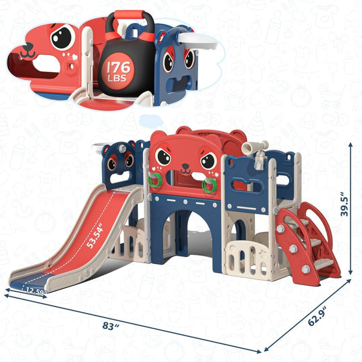TOBBI & NYEEKOY 9-in-1 Large Indoor Outdoor Slide Set-TH17N1120