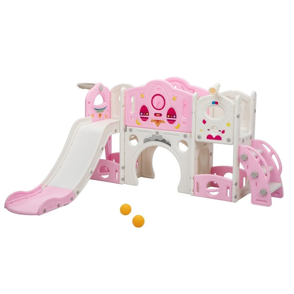 TOBBI & NYEEKOY 9-in-1 Large Rocket-Themed Toddler Climber Slide-TH17H1116