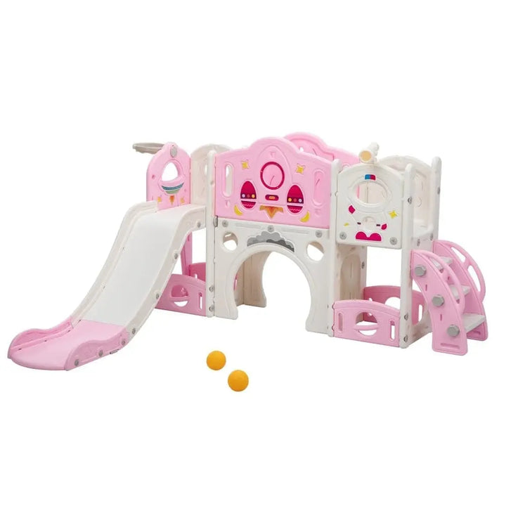 TOBBI & NYEEKOY 9-in-1 Large Rocket-Themed Toddler Climber Slide-TH17H1116