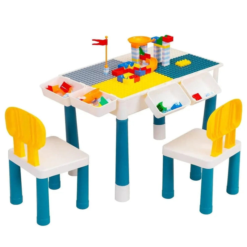 Tobbi Activity Toys Yellow + Gray TOBBI & NYEEKOY Multi-Function Rectangular Kids Activity Table Set TOBBI & NYEEKOY Multi-Function Kids Activity Table Set TH17K1081