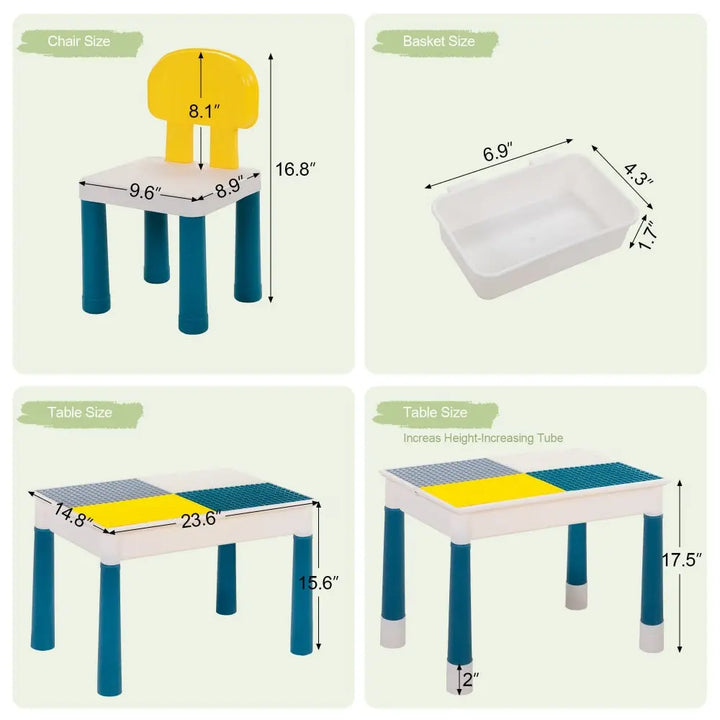 TOBBI & NYEEKOY Multi-Function Rectangular Kids Activity Table Set-TH17K1081
