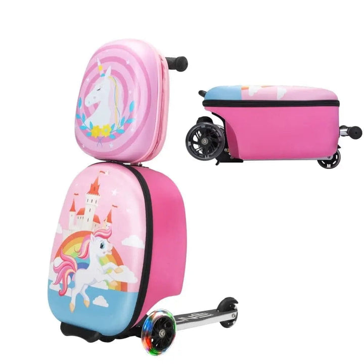 Tobbi Kids' Suitcases Unicorn TOBBI & VLIVE Kids Scooter Suitcase 2-Piece Set TOBBI & VLIVE Kids Scooter - Perfect Travel Companion TH17E1041