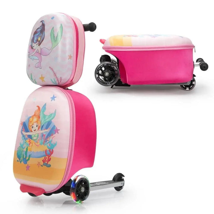 Tobbi Kids' Suitcases Mermaid TOBBI & VLIVE Kids Scooter Suitcase 2-Piece Set TOBBI & VLIVE Kids Scooter - Perfect Travel Companion TH17X1145